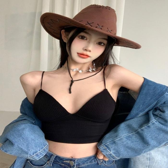 오노마 [오노마] ONM 여성 할시 브라내장 튜브탑 크롭나시 크롭탑 끈나시