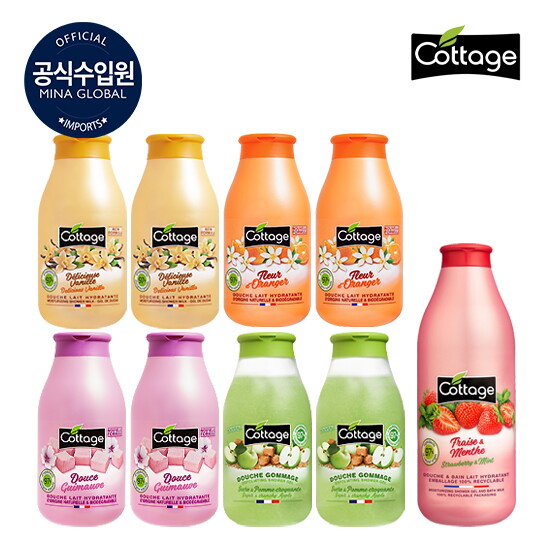 [코티지]바닐라 2통+오렌지 블러썸 2통+마시멜로우 2통+크런치 애플 2통+스트로베리 앤 민트 대용량 1통