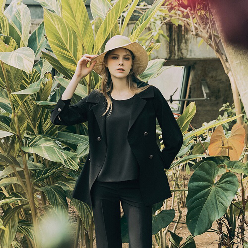 까사렐 [TAG가 109,000원] 여성 와이드 카라 더블 셋업 자켓 WVJK3C01