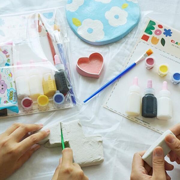 달리아문방구 아트박스 아트박스/달리아문방구 클레이 지점토 트레이 만들기 DIY 2종 키트 공예 세트