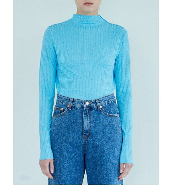 모먼 모먼 [모먼][MOMEN] Half Neck Color Top - Light Blue_XMCALYZA21152