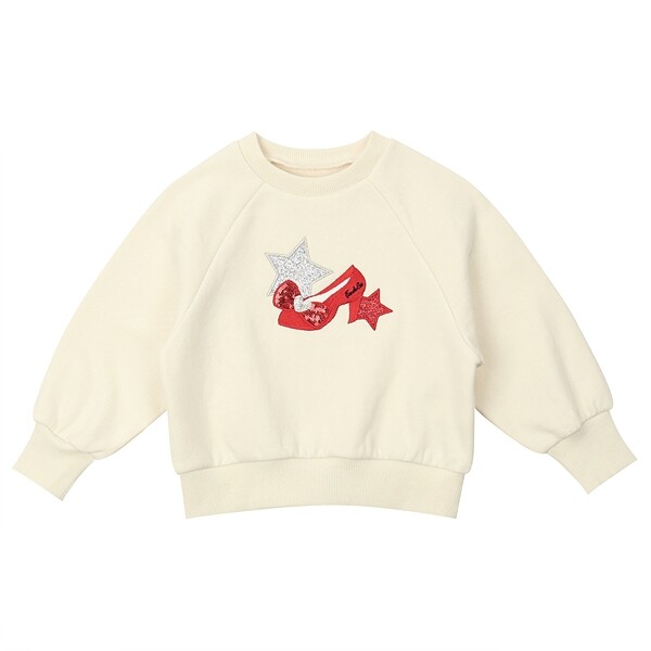 상세참조 프렌치캣(아울렛) 아이보리 별 구두자수 맨투맨 (Q36DBT090)