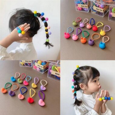 かわいいパステルカラーキャラクタードロップヘアストラップ女の子子供ヘアバンド