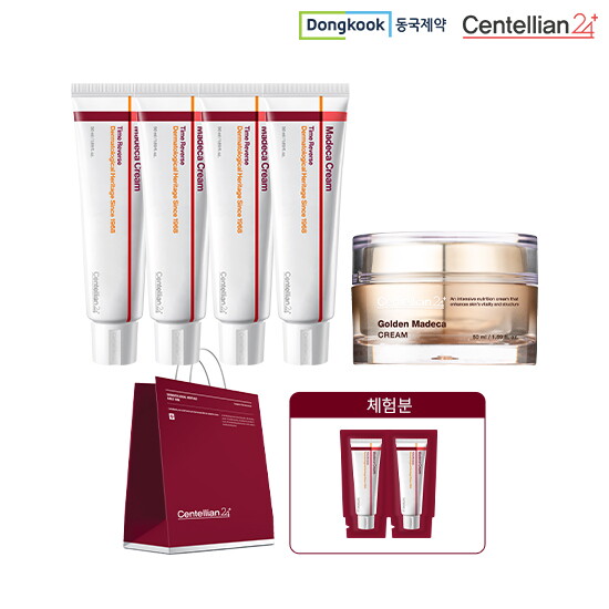 [센텔리안24][골든타임패키지] 마데카크림 시즌7 50ml*4 +골든 앰플 50ml*2 +체험분 1ml*2  + 쇼핑백 1