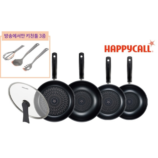 [해피콜]★방송에서만★ 스텔라 다이아몬드 IH프라이팬 5종+키친툴 3종 (24cm팬+24cm웍+28cm팬+28cm웍+28cm유리뚜껑/엣지 네오 국자+면국자+거픔기))
