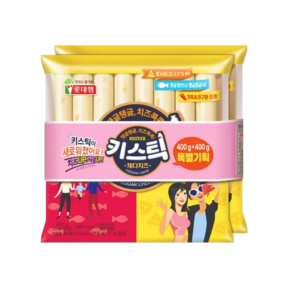 롯데웰푸드 롯데푸드 키스틱  체다치즈 400g+400g