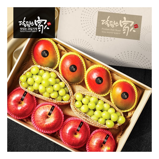 [달콤한家]당도엄선 특수과일 혼합세트 (사과1.25kg+애플망고1.6kg+샤인머스캣1.0kg)/10과