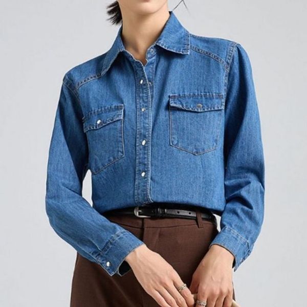 알티피아 [하프클럽/알티피아]시그니처여성용 진 캐주얼셔츠 블라우스 신규 패션 핫아이템 스탠다드