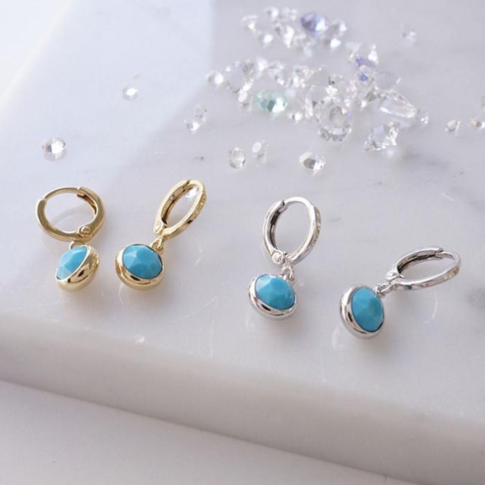 모으다 협력업체 셀러허브쥬얼리 6mm 오스고급트리아 크리스탈 터키석 귀걸이