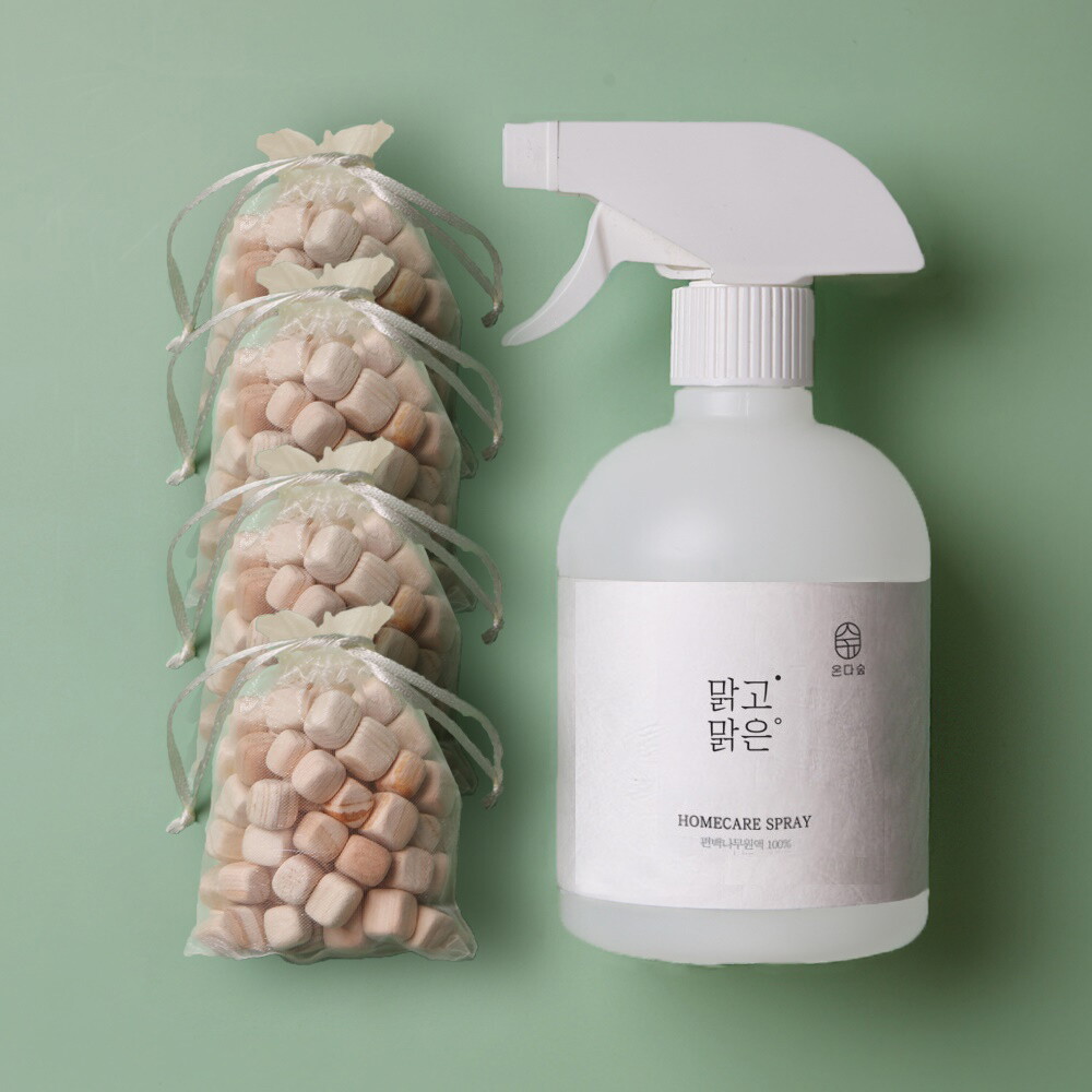 온다숲 [온다숲]천연 편백나무원액 편백수 피톤치드 스프레이 500ml+편백큐브4개