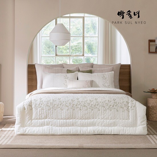 [박술녀][OneTV][K]순면100 피그먼트 워싱 자수 침구 풀세트_초연2(初緣)