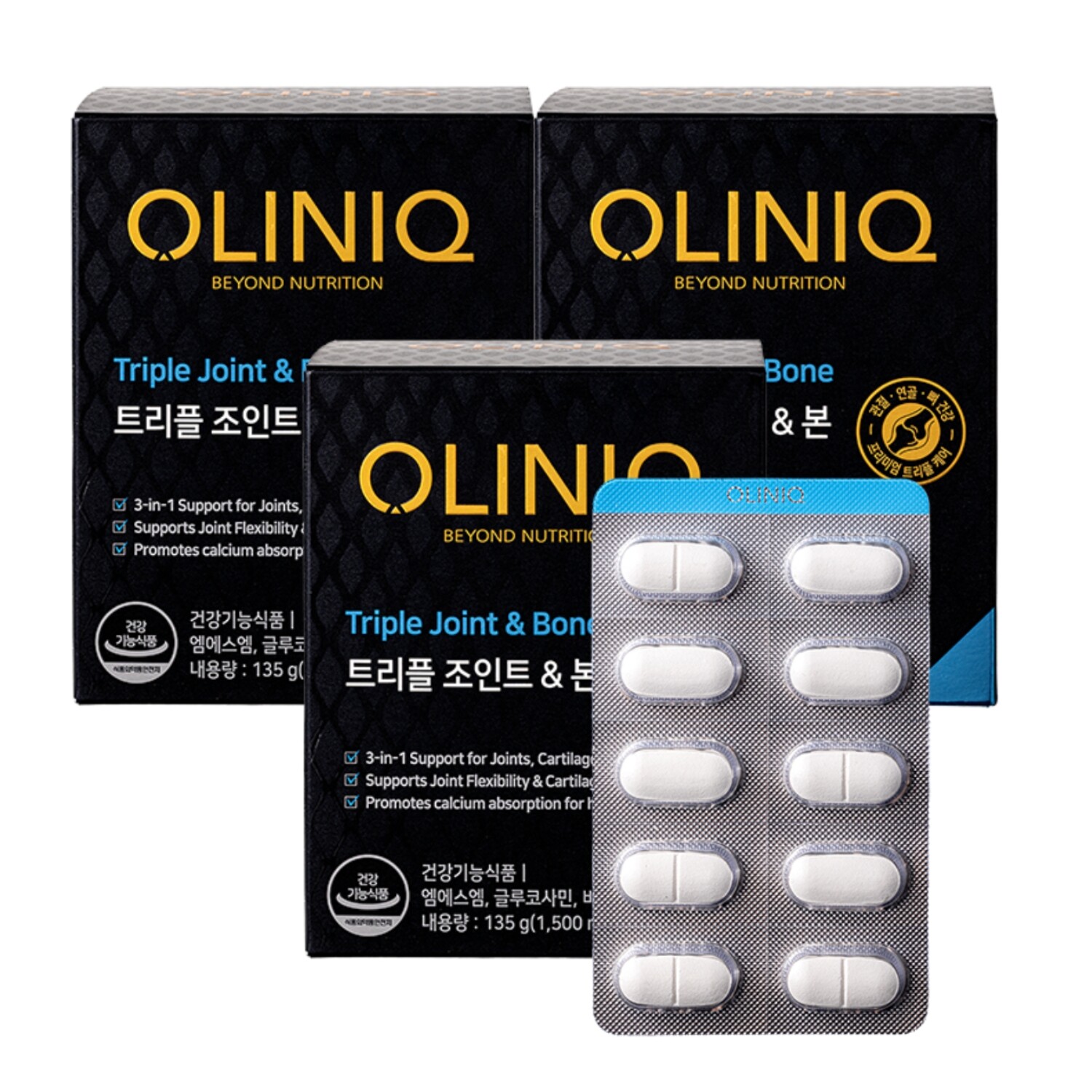 지엔씨 (OLINIQ) 트리플 조인트  본 3개 (90일분/MSM글루코사민비타민D)