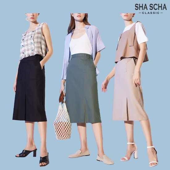 [홈쇼핑인기]샤샤 린넨 코튼 플레어 스커트