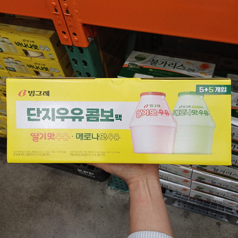 글로벌푸드 빙그레 딸기맛&메로나맛 우유 240ml x 10