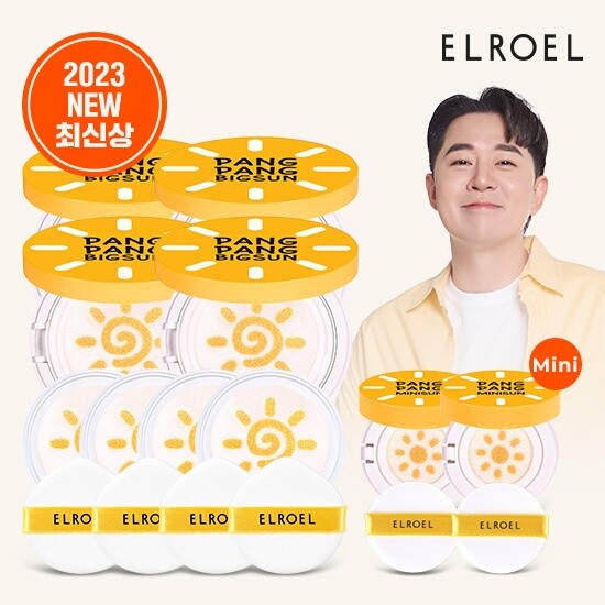 [엘로엘(화장품)][유통기한임박특가/26년2월까지] 엘로엘 팡팡 빅 선쿠션 S7 더블구성 본품4+리필4+미니2