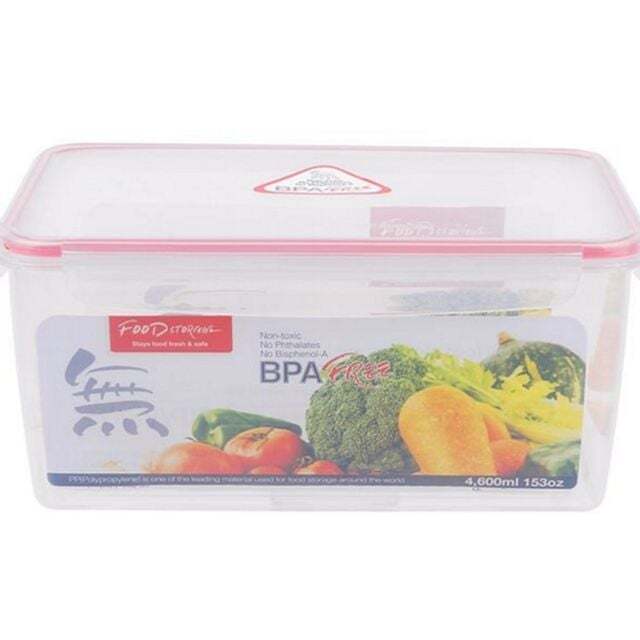 에이치플러스몰 대용량 밀폐 용기 정사각 플라스틱 밀폐 용기 실리콘 보관 4600ml