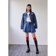 [에고이스트](12번)(BLUE LABEL)아트웍 플리츠 미니 데님 스커트(EQ3ODS01)