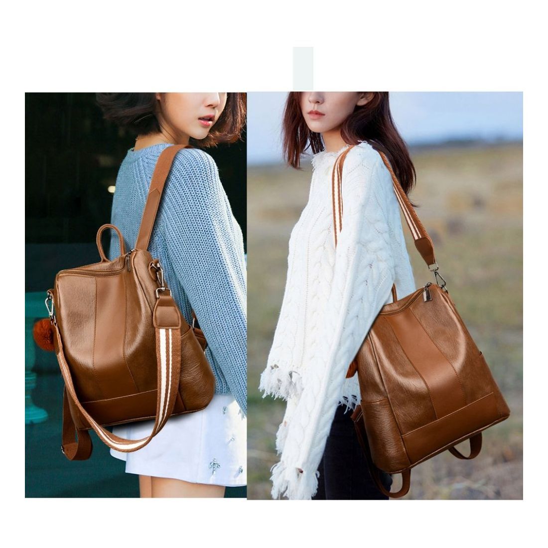 SiaM 알티피아 이어폰 홀이 있는 기본 여성 데일리 대학생 백팩 가방