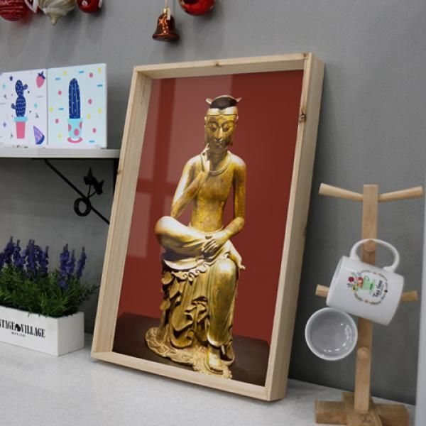 꾸밈 교보문고 꾸밈 dc993-우드프레임액자 금동미륵보살반가사유상