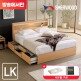 [쉐우드가구]모렌 LED 호텔식 수납침대 풀패키지 라지킹LK(협탁+메모리폼베개+매트리스커버)
