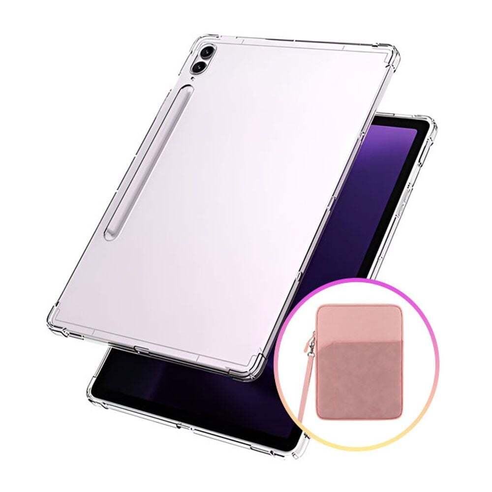 에이치플러스몰 갤럭시탭A 8.0 2019 with S pen 에어백 젤리 케이스+수납형 태블릿 파우치