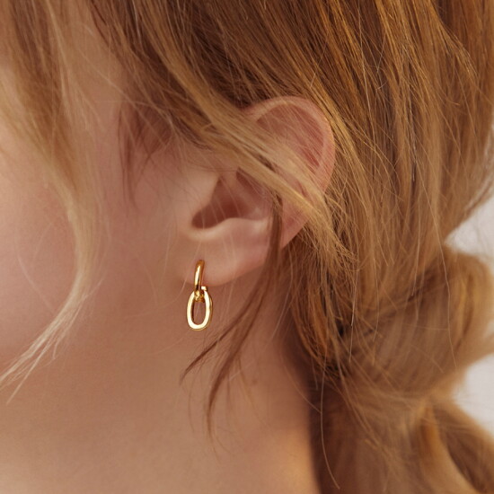 [헤이][Hei][크리스탈, 이민정, 레드벨벳 슬기, (여자)아이들 수진, 아스트로 라키, 강한나 착용] edge chain post earring