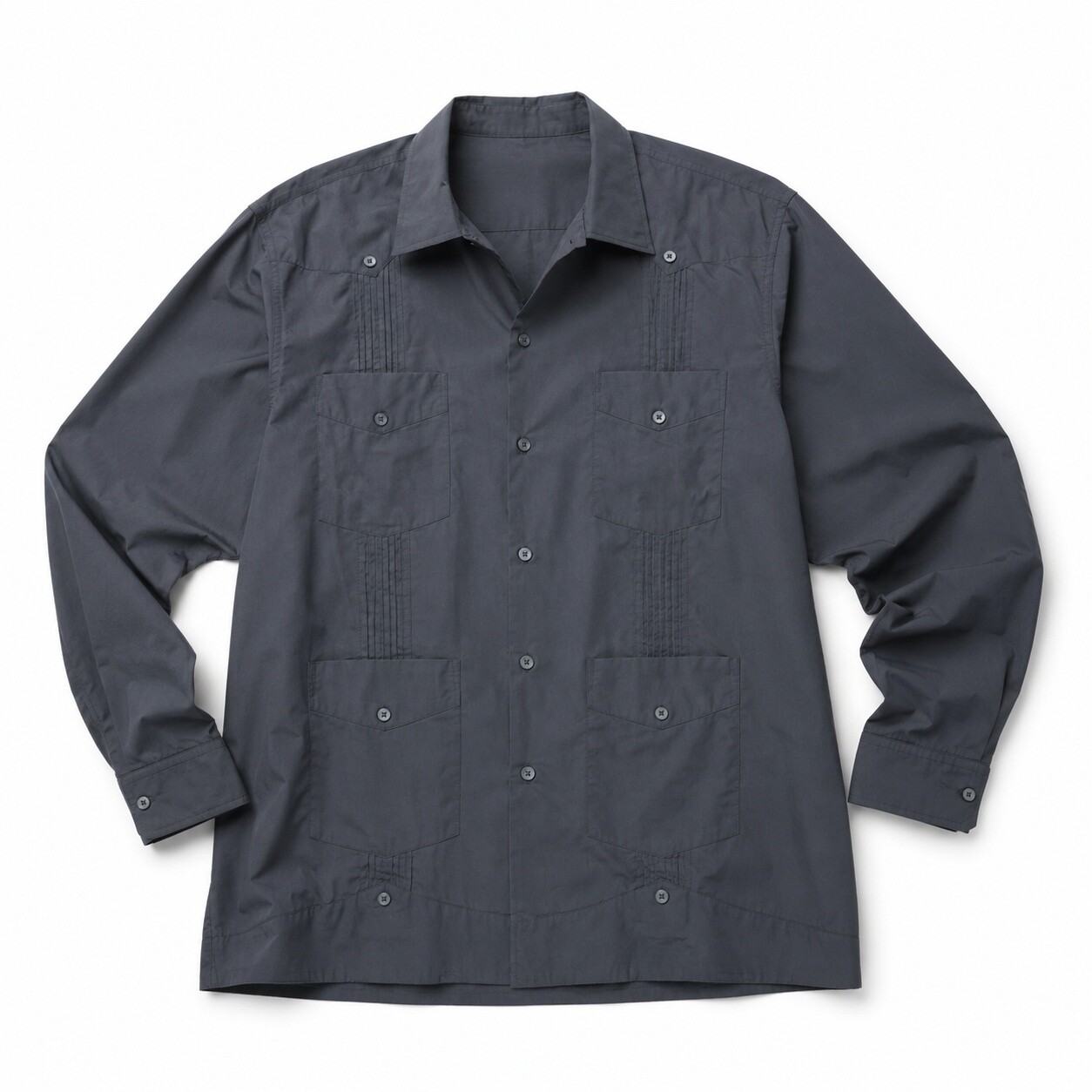 ENGINEERED GARMENTS 엔지니어드가먼츠 Guayabera Shirt A - Charcoal 100's 2Ply Broadcloth (25S1A032-QT043-ET035) (과야베라 셔츠 A)