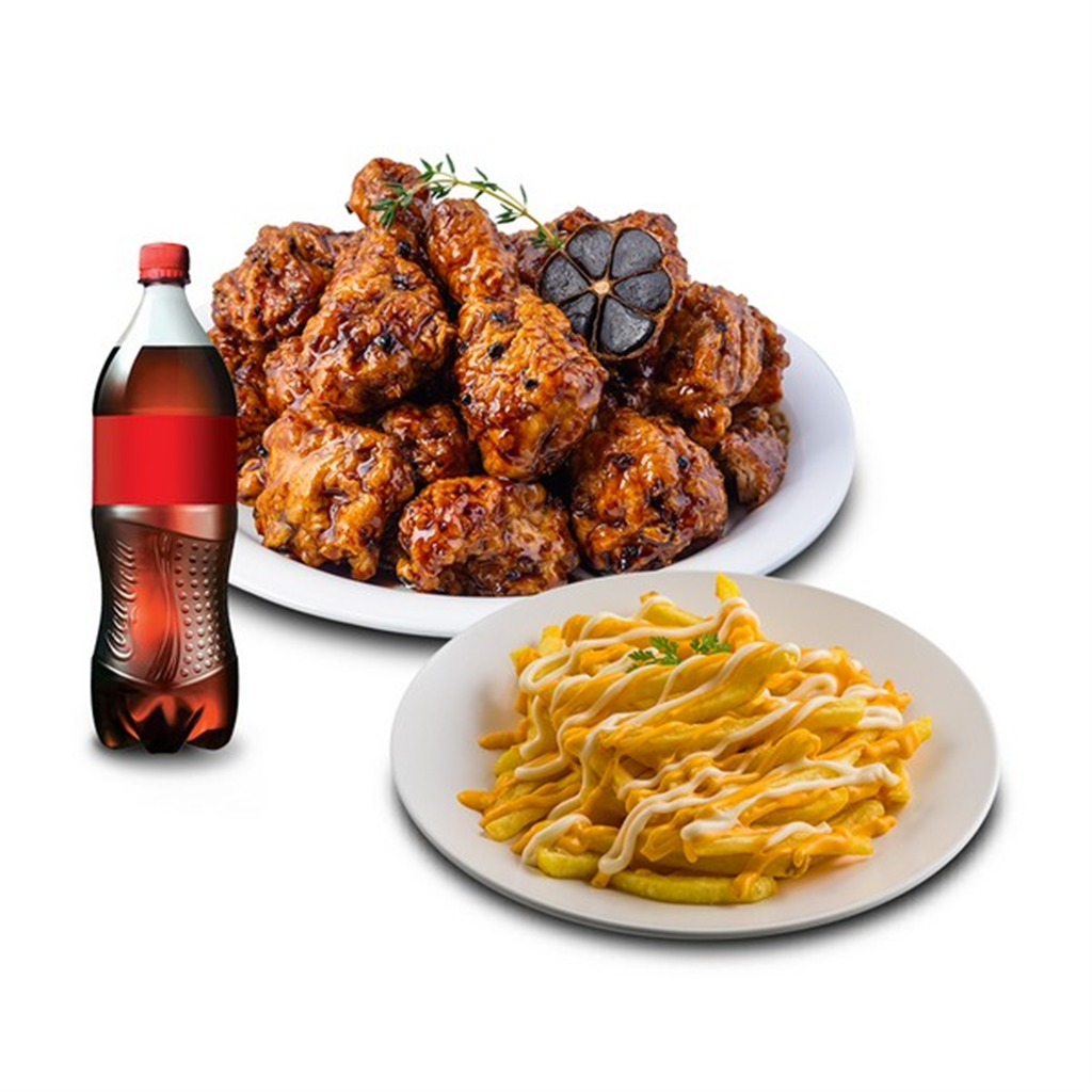 호식이두마리치킨 (호식이두마리) 딥블랙갈릭치킨+체다마요감자튀김+콜라500ml