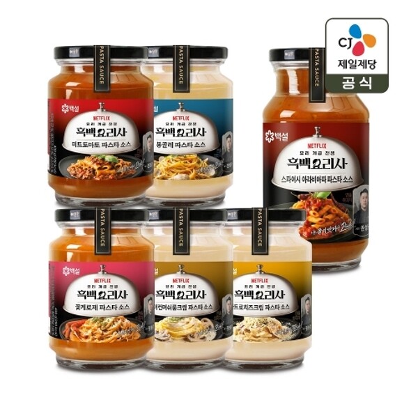 (주)더블유쇼핑 씨제이제일제당 [하프클럽/CJ제일제당]백설 파스타소스 추천 6종 세트(아라비아따 미트토마토 꽃게로제 봉골레 베이컨머쉬룸 콰트로치즈)