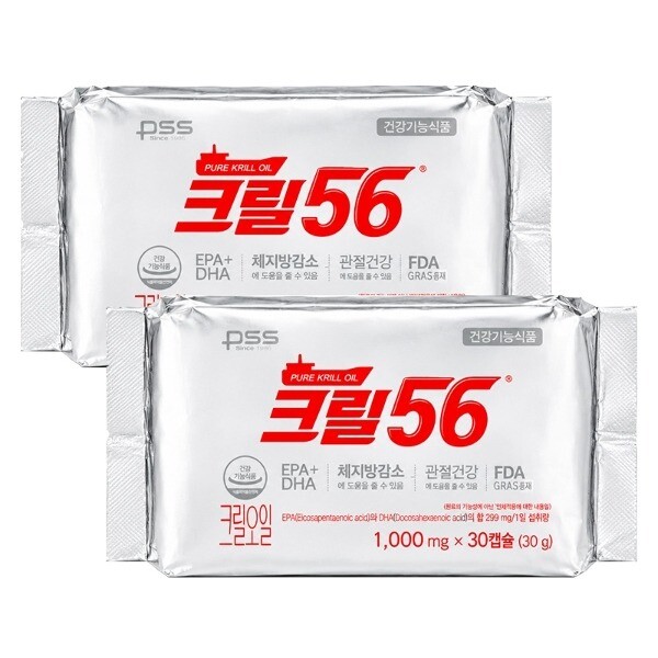 펄세스 [펄세스]펄세스 크릴오일 크릴56 1000mgX30캡슐X2팩_19969523_672035