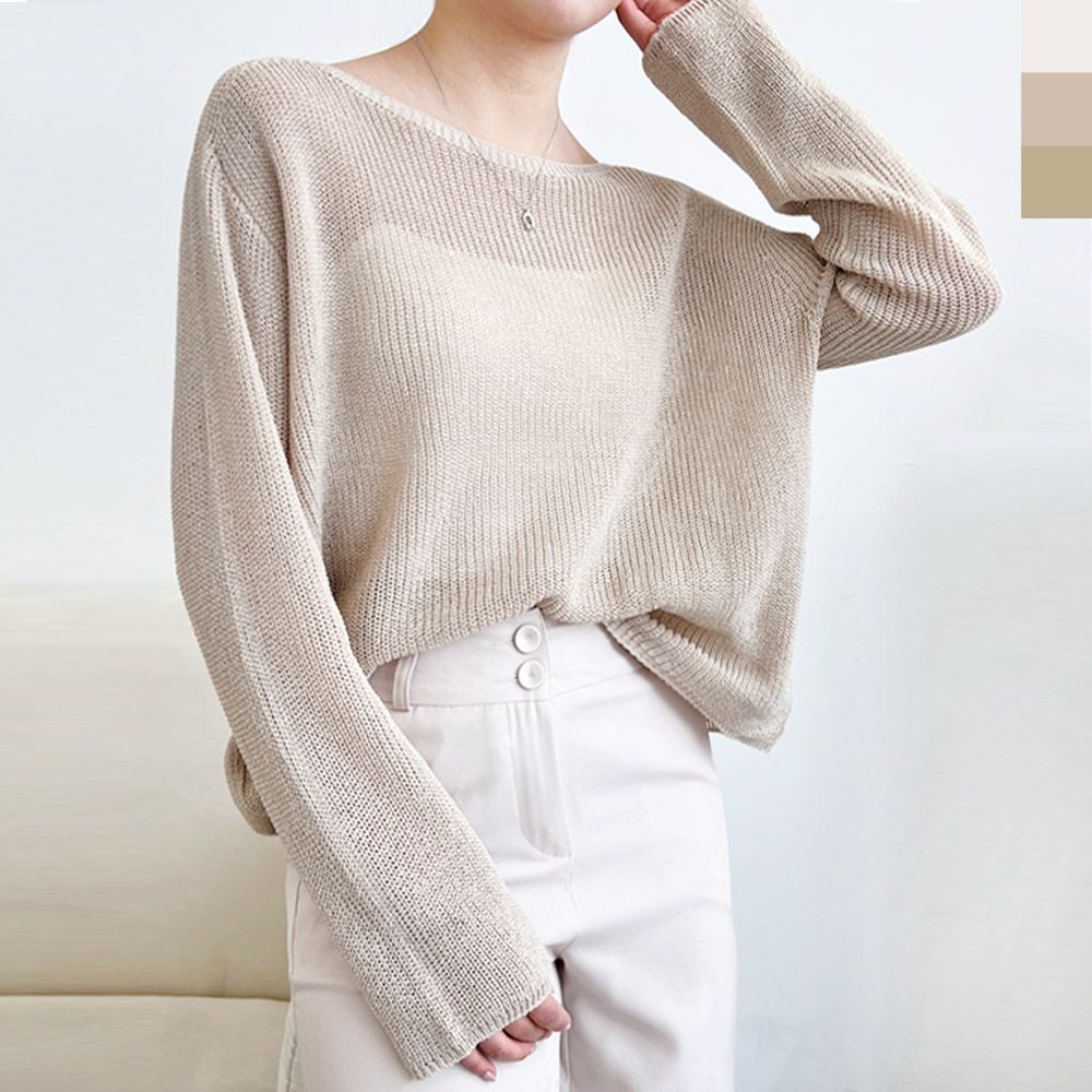 석진케이 여성상의 2L-CBB 1012 여자보트넥시원한홀가먼트니트 라운드