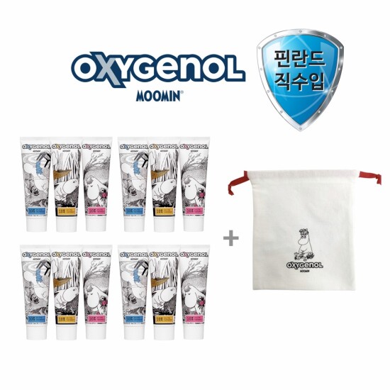 [옥시제놀 ]★핀란드자일리톨10프로/핀란드직수입★[패밀리패키지] 옥시제놀 치약 무민에디션 12개 + 무민파우치 