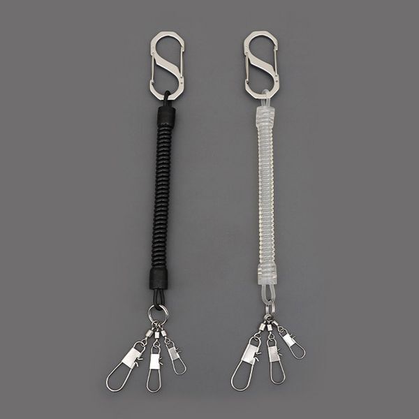 유한회사 엠티에프레저 머털낚시 [하프클럽/머털낚시]히트페이스 스텐 3중 고리 스프링줄 스프링 키퍼 분실 방지 고리 블랙 화이트