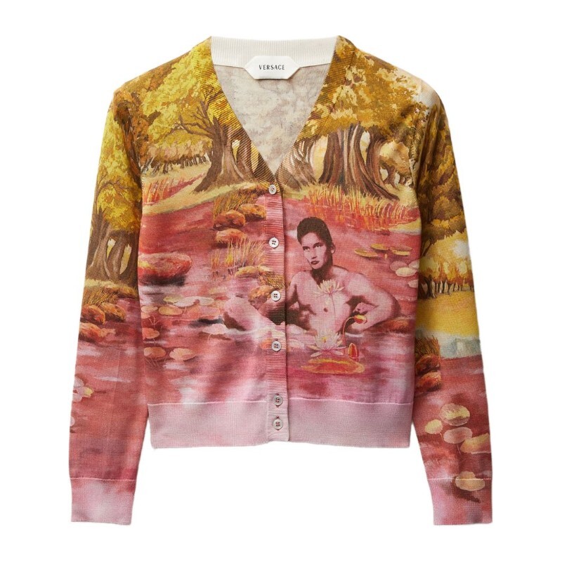 베르사체 베르사체 더 내추리스트 실크 브이넥 가디건 1024236 1A178775X000