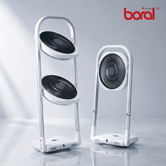 [보랄][듀얼+싱글] 보랄 무선 BLDC 듀얼헤드 폴딩팬 (BR-Q320DH) + 보랄 무선 BLDC 싱글헤드 폴딩팬 (BR-Q100SF)