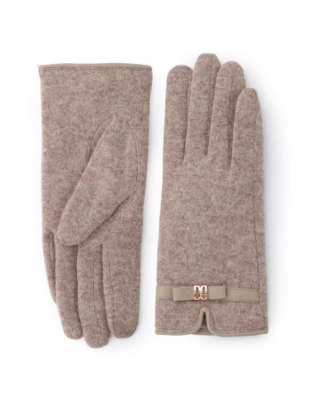 닥스_핸드백 베이지 DD리본 울 스마트폰 터치 여성장갑 DCGV1F209I2