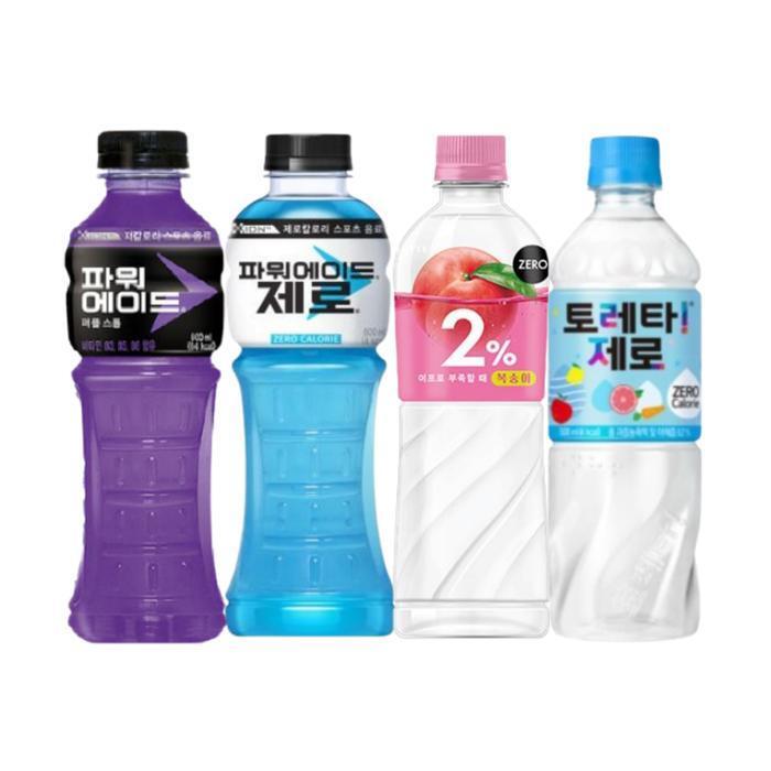 셀러허브 식품 한번에먹자 500~600ml 이온음료 4종 각5개 / 토레타 제로+파워에이드 퍼플스톰+파워에이드 제로+