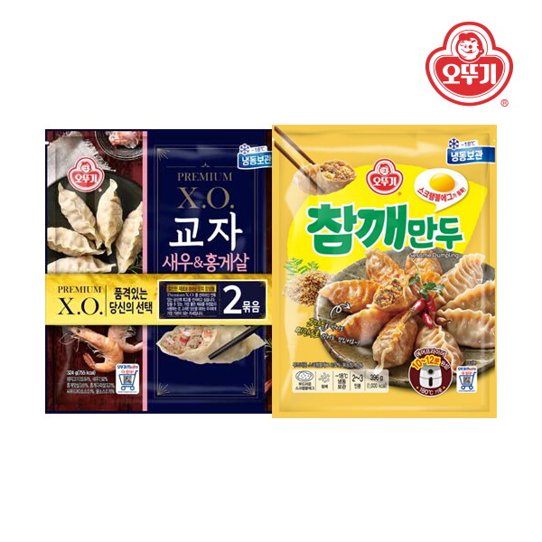 오뚜기 오뚜기 XO 교자 새우&홍게살 324g x 2봉 + 참깨만두 396g x 2봉