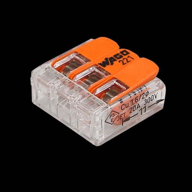 와고(WAGO) 오너클랜 와고 푸시인콘넥타(221-413) 3P 주황색(4SQ 단/연선겸용) (봉50EA)