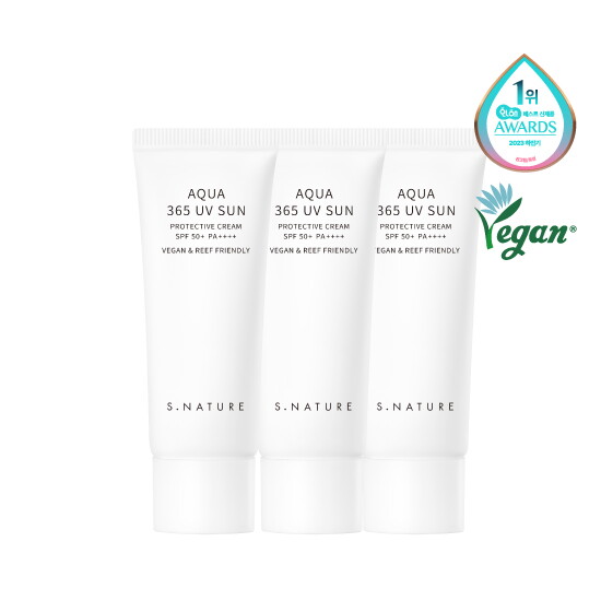 [에스네이처][선크림4개][정가80,000원] 에스네이처 아쿠아 365 유브이 선크림 40ml * 4개