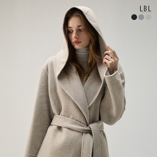 하은무역 [LBL X NICE CLAUP](25FW) 캐시미어울 블렌드 케이프후드 하프 코트