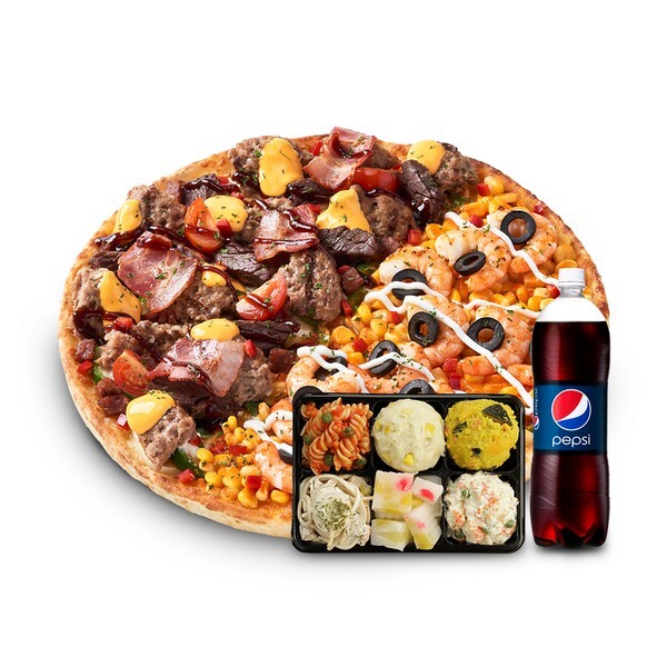 미스터피자 (미스터피자) 햄벅한새우L+홈샐러드+콜라1.25