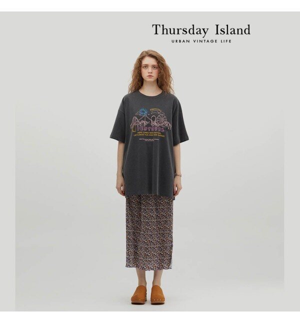 지오인터내셔널 써스데이아일랜드 [써스데이아일랜드][Thursday Island] 프린트 롱 티셔츠(T234MTS243W)