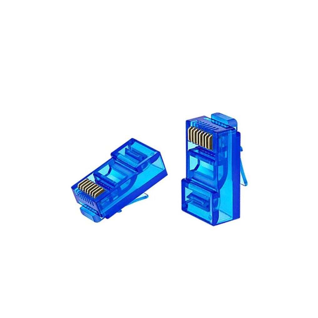 line-up system 친절한탄씨 CAT.5E UTP 모듈러 일반 컨넥터 RJ-45 100개입 파랑