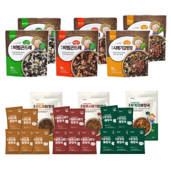 [알뜰총각][알뜰총각] 바로 비벼먹는 뚝딱 맛보기 키트(비빔3종 각2개+국 3종 각1개)