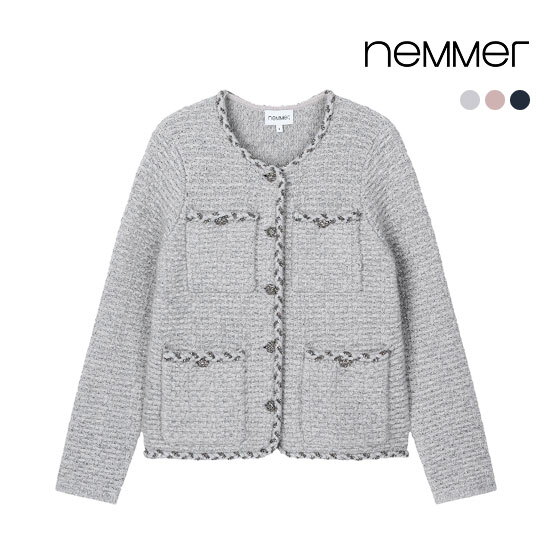 [네메르][상시가 299,000원] 26SS 헤리티지 캐시미어울 니트 자켓