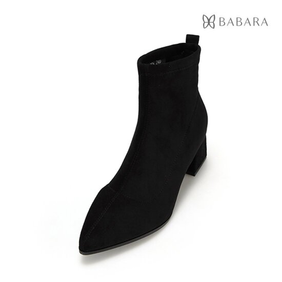 [바바라슈즈]스웨이드 스틸레토 여성 앵클부츠 5.5cm_BZC806BK