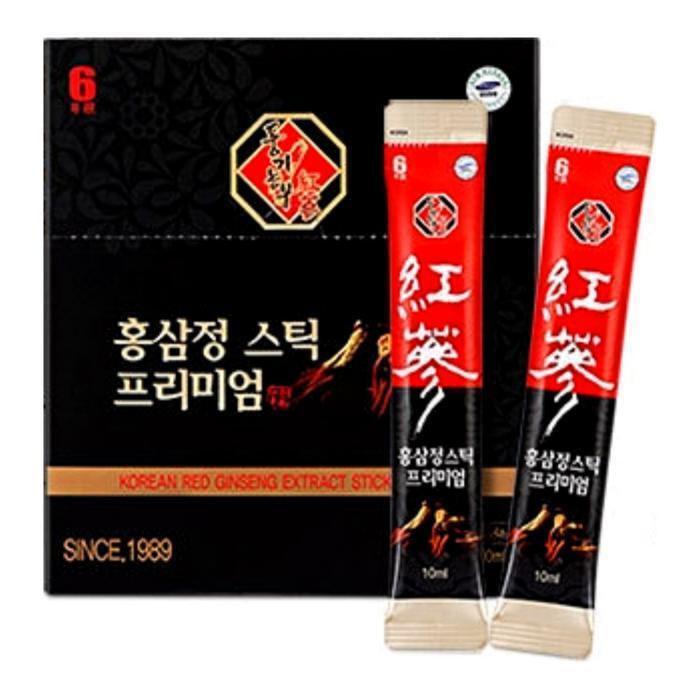 셀러허브 식품 [유로메디] 풍기농부 6년근 홍삼정 스틱 프리미엄 10ml 30포 국산 풍기인삼 액기스 사포닌 농축