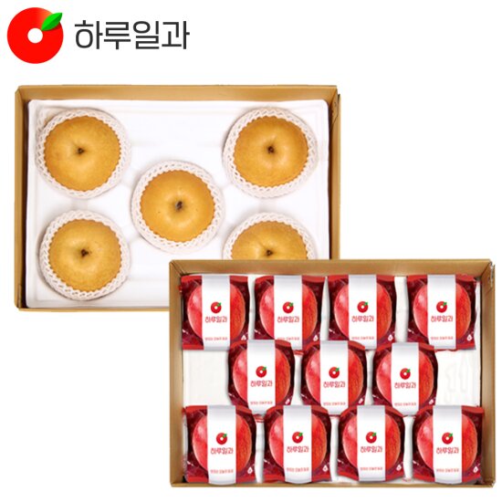 ■[ 프리미엄 과일세트] 세척사과 3kg+신고배 3kg