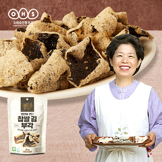 [오희숙전통부각][오희숙전통부각] 오희숙 찹쌀 김부각 30g 8팩 총90g